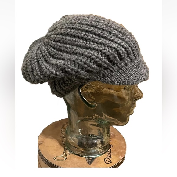 Newsboy Style Hat (Gray wool, alpaca & other materials), One Size, Made in Italy - Picture 2 of 4